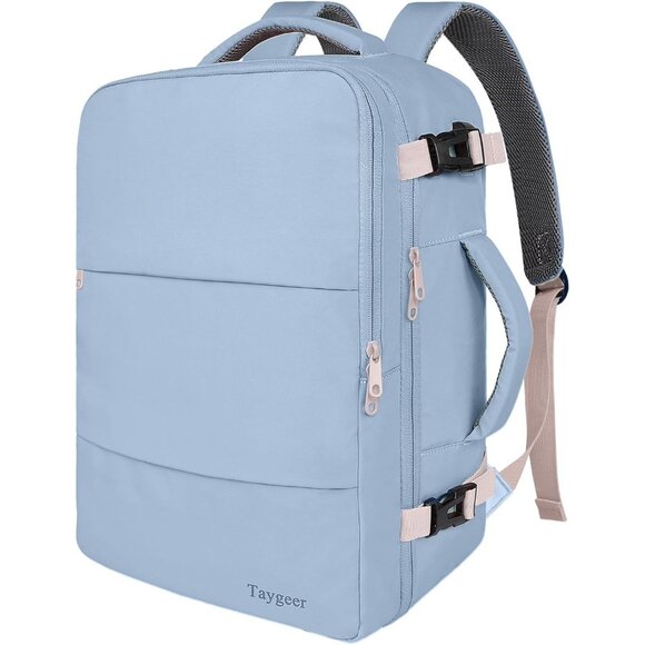 Taygeer Women's Powder Purple Travel Backpack Carry On 15.6inch Laptop Backpack - Picture 9 of 9